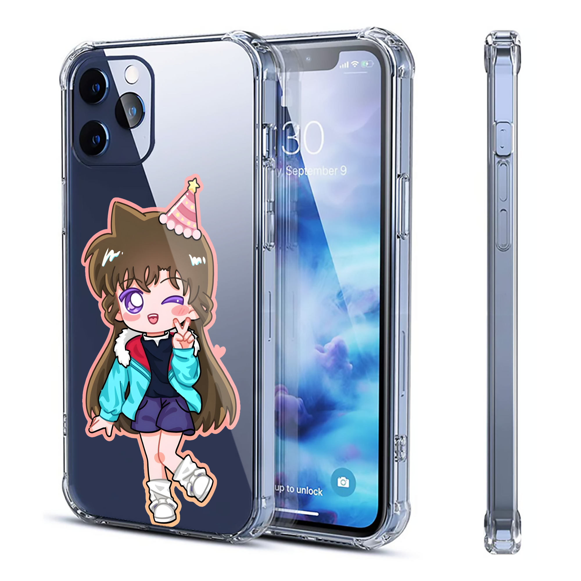（画像用） 名探偵コナン 毛利 蘭 もうり らん、モーリ ラン Detective Conan Rachel Moore 【iPhone 12シリーズ対応】透明スマホケース（クリアソフトケース）